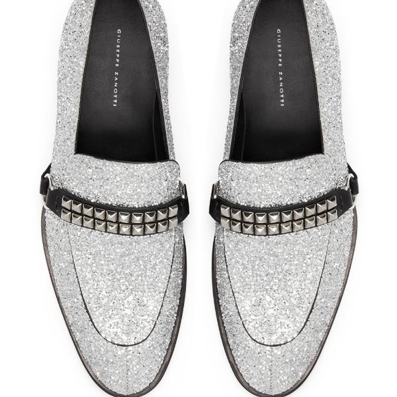giuseppe zanotti NEW embellished silver loafers - Picture 6 of 8
